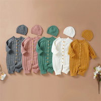 Solid Knitted Sweater Baby Romper Bodysuit