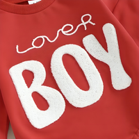 Lover Boy Embroidered Cotton Baby Bodysuit