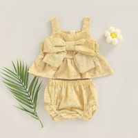 Floral Plaid Bowknot Baby Set