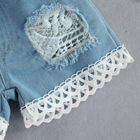 Lace Denim Shorts Baby Set