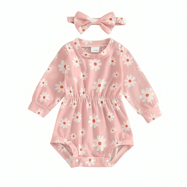 Long Sleeve Daisy Baby Romper