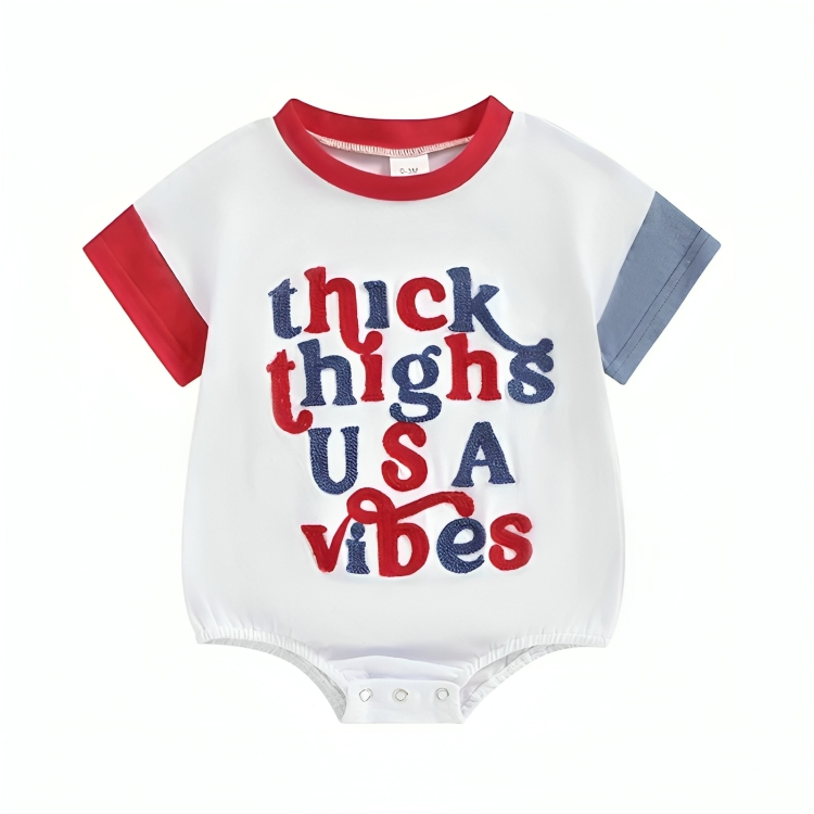 USA Vibes Embroidered Baby Bodysuit