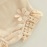 Solid Color Pleated Ruffle Baby Set