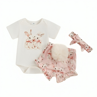 Sleeveless Cute Bunny Shorts Baby Set