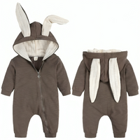 Bunny Hooded Baby Cotton Jumpsuit