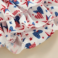 Flying Sleeve Happy 4th of July Baby Set