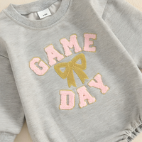 Game Day Bow Embroidered Baby Bodysuit