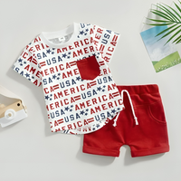 American 4th of July Pattern Baby Set