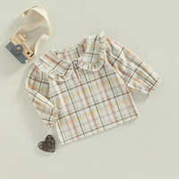 Long Sleeve Plaid Collar Toddler Top