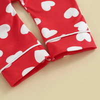 Valentines Heart Print Button Up Pajamas