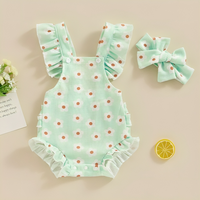 Sleeveless Floral Ruffled Baby Romper