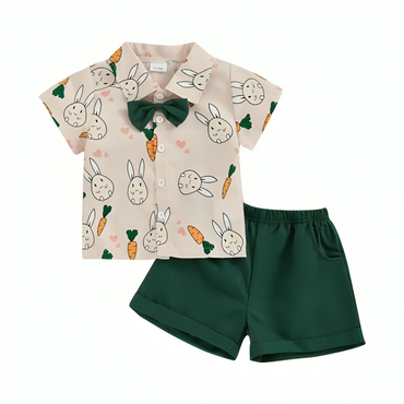 Short Sleeve Easter Gentleman Baby Set