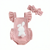 Fly Sleeve Easter Bunny Baby Romper