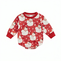 Santa Claus & Snow Pattern Sweatshirt Jumpsuit