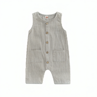 Sleeveless Buttoned Overall Baby Jumpsuit