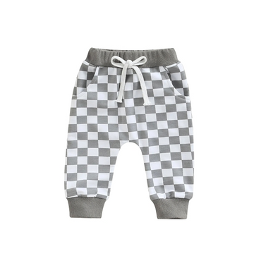 Full Checkerboard Print Baby Pants