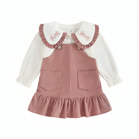 Collared Overall Ruffled Baby Dress