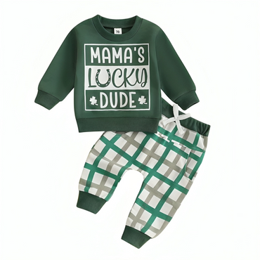 Long Sleeve Luckiest Boy Ever Baby Set