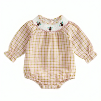 Vintage Plaid Thanksgiving Baby Romper