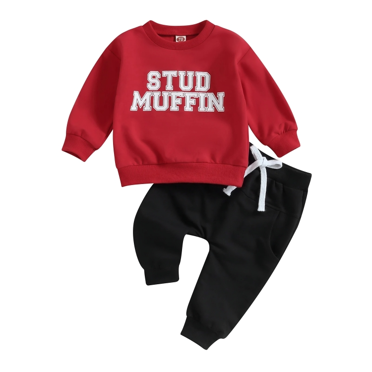 Long Sleeve "Stud Muffin" Print Baby Set