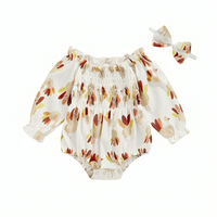 Turkey Pattern Print Romper Set