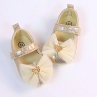 Lace Style Princess Gold Hearted Shoes