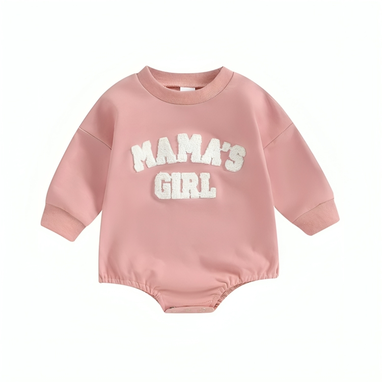 "Mama's Girl" Embroidered Sweatshirt Bodysuit