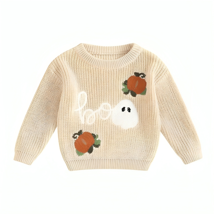 Unisex Halloween Boo Knitted Baby Sweater