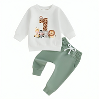 First Birthday Animal Print Cotton Baby Set