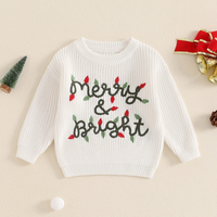 Merry & Bright Crewneck Christmas Baby Sweater