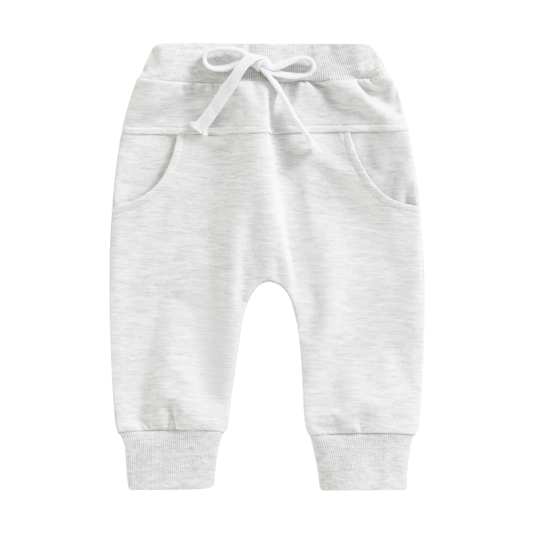 White Solid Color Pocket Baby Pants