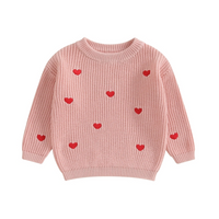 Hearts Knitted Crochet Baby Sweater