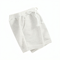 Grey Solid Color Elastic Baby Shorts