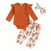 Pumpkin Patch Ribbed Princess Romper Set