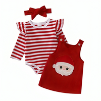 Long Sleeve Striped Santa Baby Set