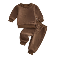 Long Sleeve Solid Bear Fleece Baby Set