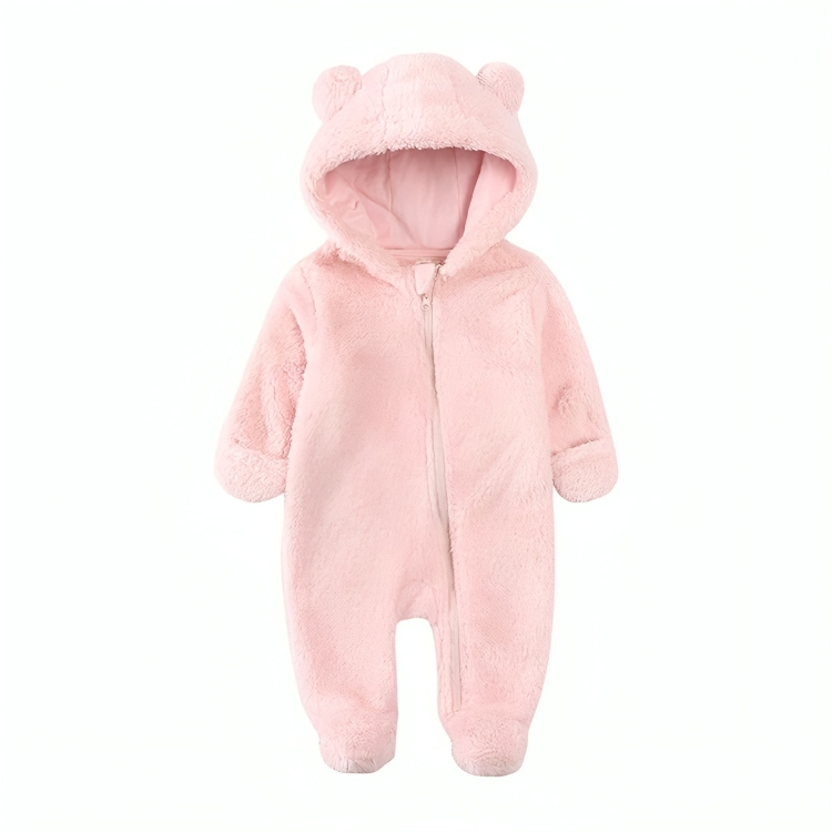 Light Pink Bear Baby Cotton Onesie