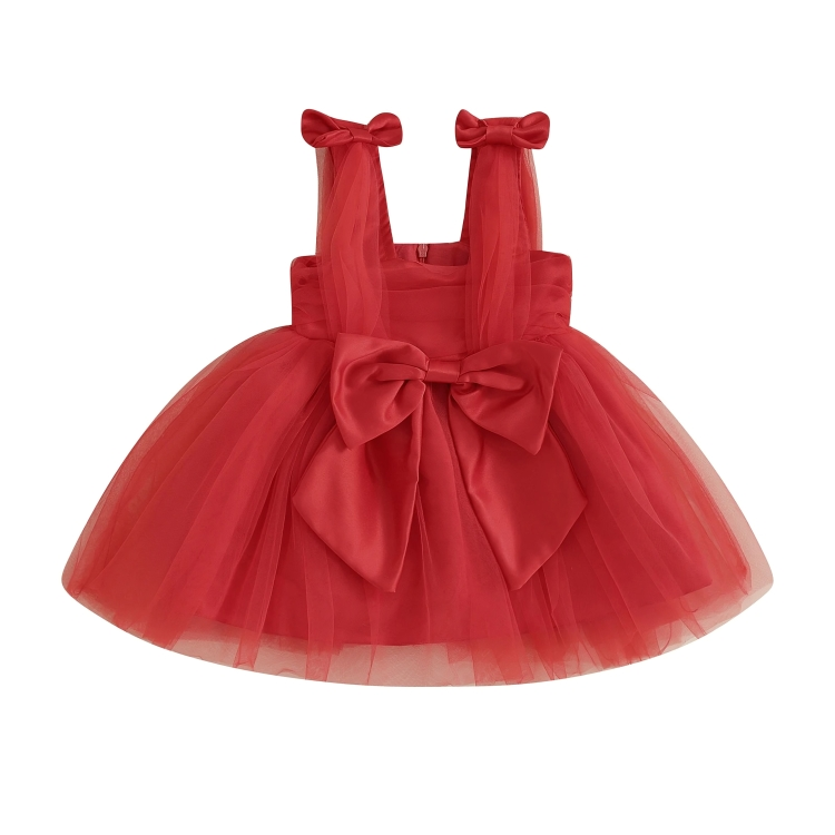 Elegant Christmas Bow Tulle Baby Dress