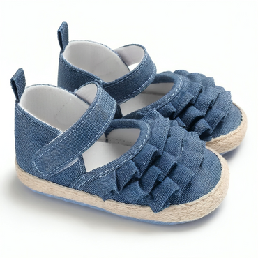 Unisex Ruffle Solid Baby Shoes