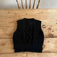 Cable Knit Cotton Sweater Pullover Vest