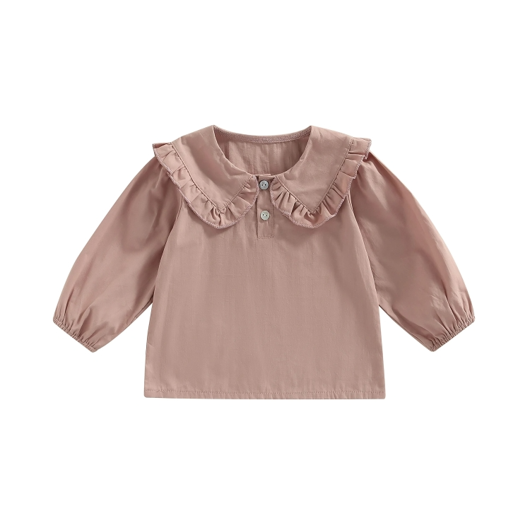 Solid Ruffled Collar Toddler Top