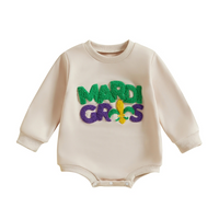 Long Sleeve Mardi Gras Baby Bodysuit