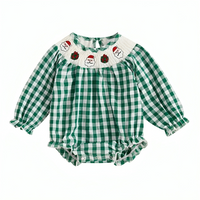 Vintage Long Sleeve Plaid Christmas Romper