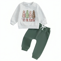 Merry Christmas Embroidered Print Baby Set