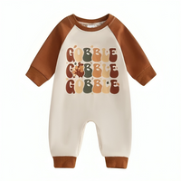 Long Sleeve Colorful Gobble Pattern Jumpsuit