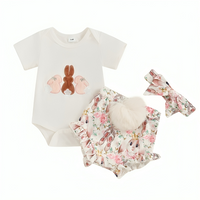 Sleeveless Cute Bunny Shorts Baby Set