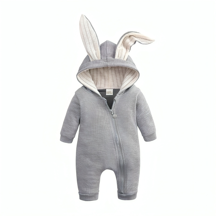 Bunny Hooded Baby Cotton Jumpsuit