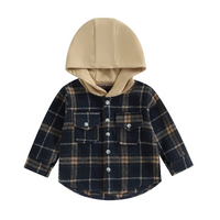 Long Sleeve Multi-Color Plaid Buttoned Down Coat