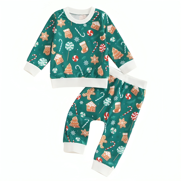 Long Sleeve Christmas Time Baby Set