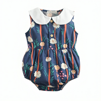 Charming Plaid Floral Cotton Baby Summer Bodysuit